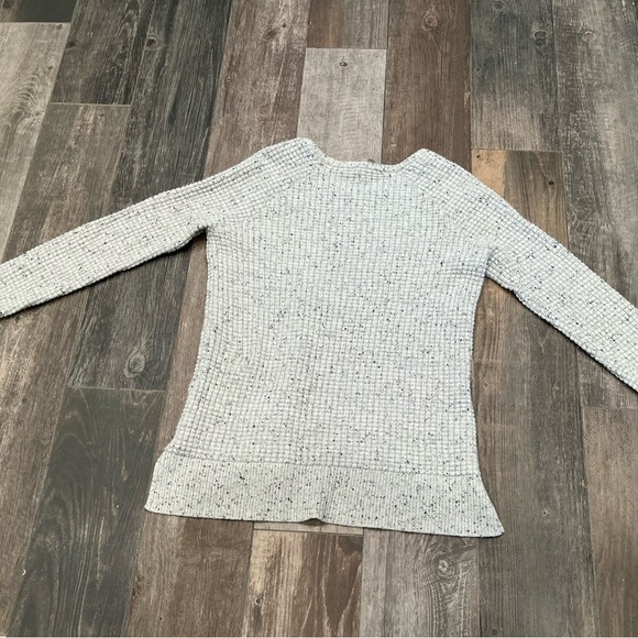 ATHLETA Sweater Women Small Gray Speckle Cashmere Blend Waffle Knit Crew Neck XS - Picture 7 of 8